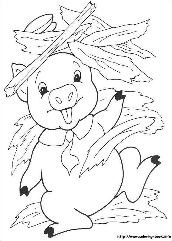 The three little pigs coloring picture